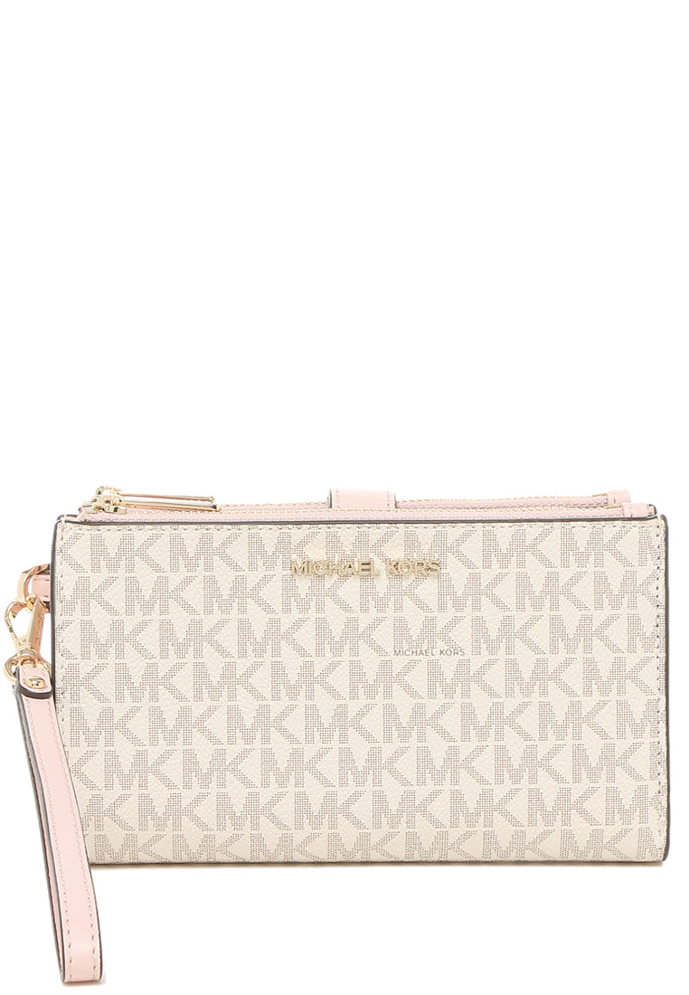 Michael Kors Double Zip Wallet With on sale Wristlet vanilla