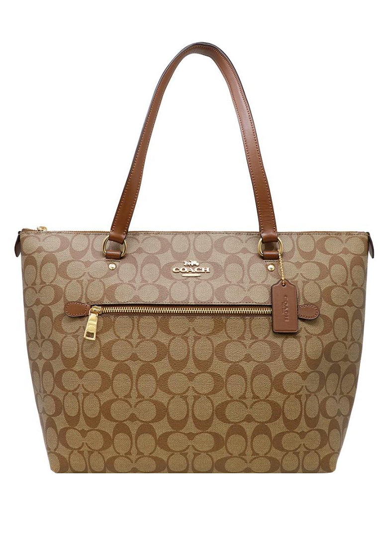 Coach Gallery Tote In Signature Canvas Brown