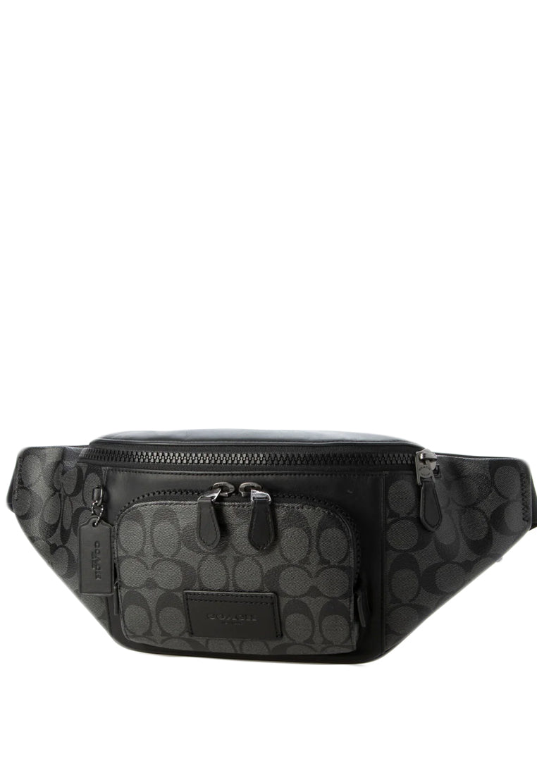 Coach Track Belt Bag In Signature Canvas Black Haute Style Malaysia