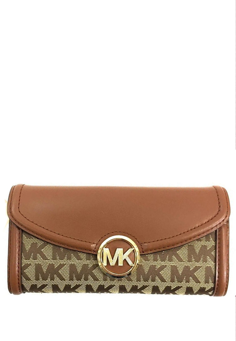 Michael Kors Fulton Large Flap Continental Wallet Brown Haute Style Malaysia