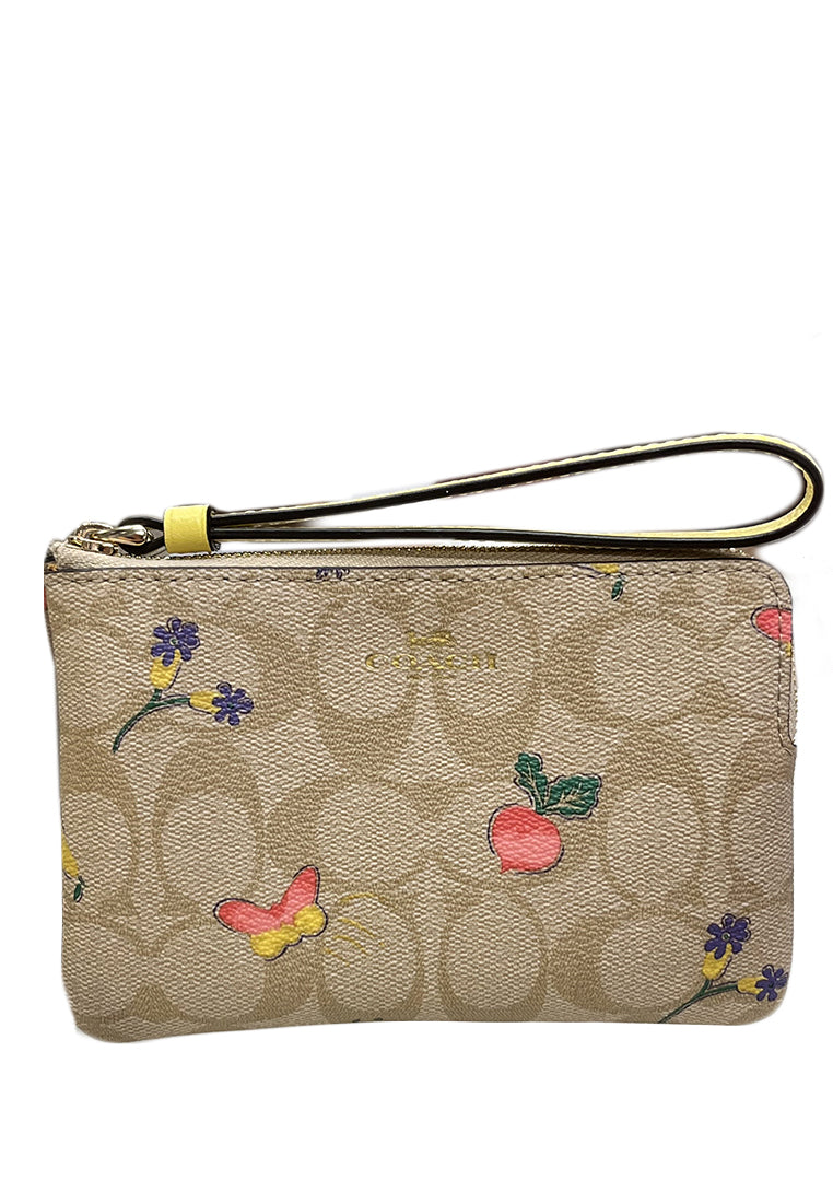 Corner Zip Wristlet In Signature Canvas With Dreamy buying Veggie Print