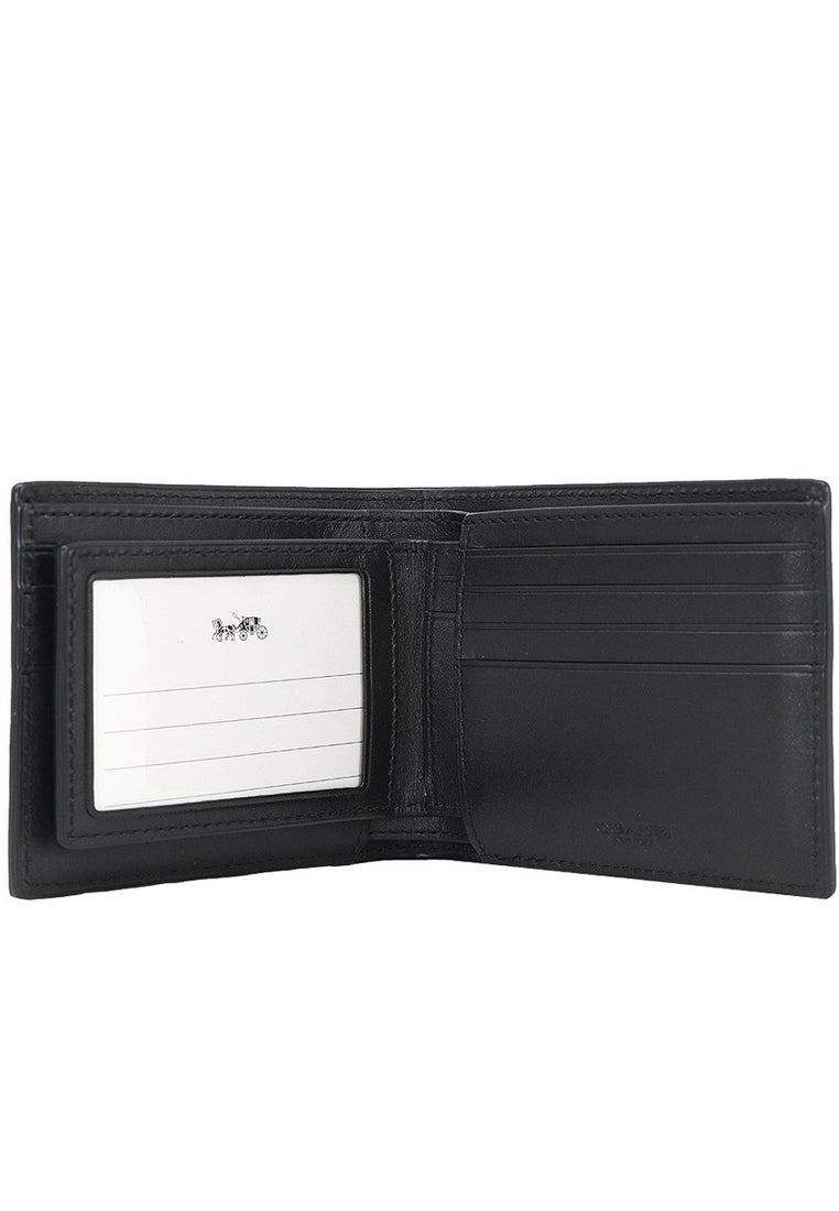 Coach Compact ID Wallet In Signature - Black