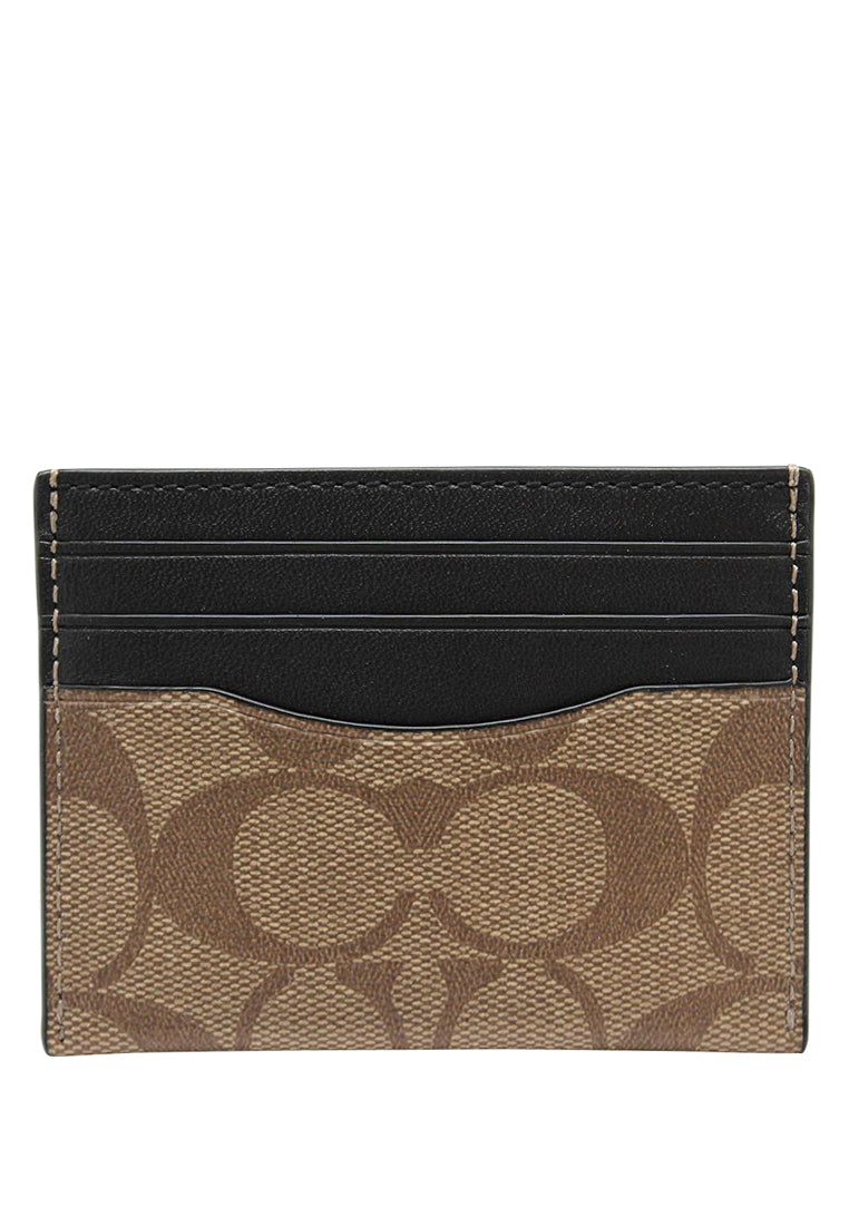 Coach Slim ID Card Case In Signature Canvas - Brown