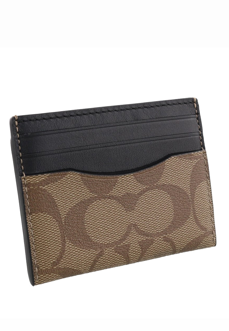 Coach Slim ID Card Case In Signature Canvas - Brown