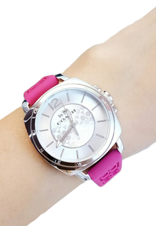 Coach Mini Boyfriend Signature Watch (34Mm) - Fuschia