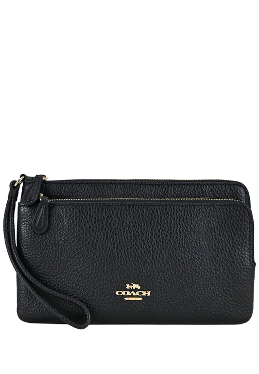 Coach Double Zip Wallet - Black