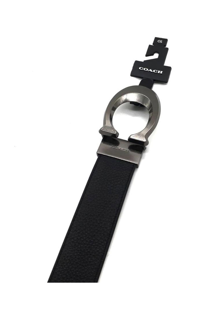 Coach Signature Buckle Cut To Size Reversible Belt - Black