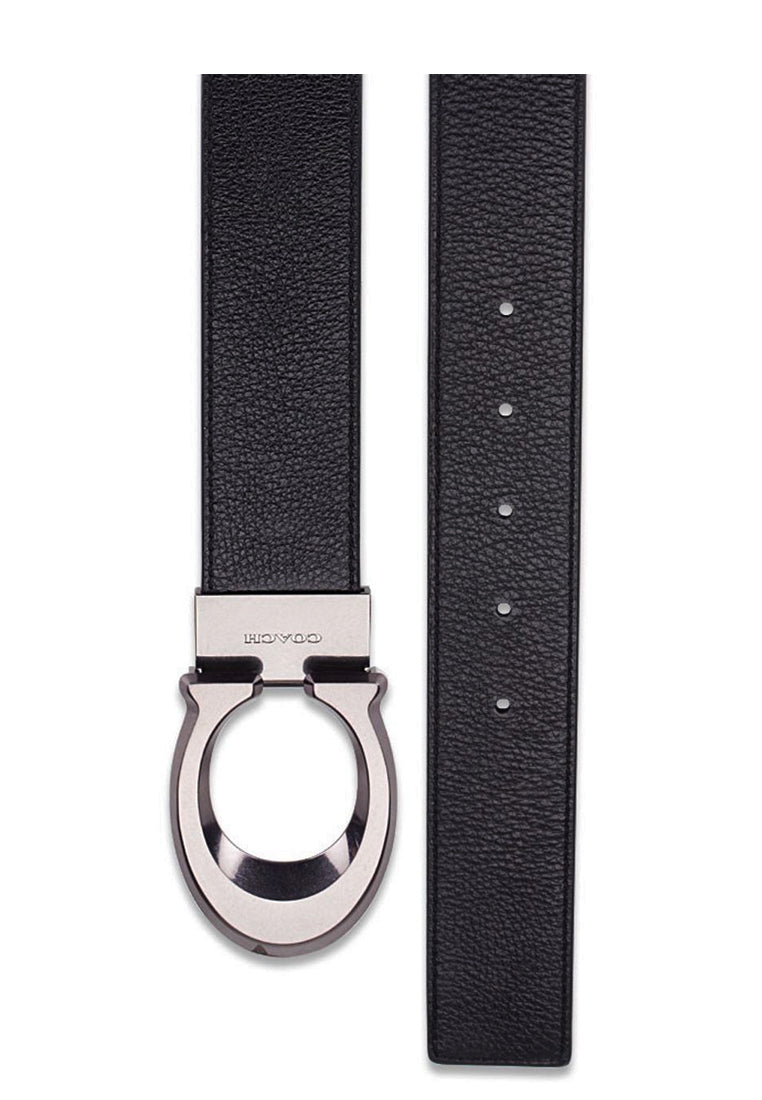 Coach Signature Buckle Cut To Size Reversible Belt - Black