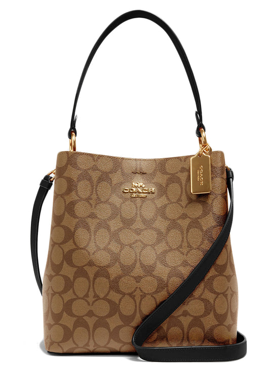 Coach Town Bucket Bag In Signature Canvas - Brown/Black