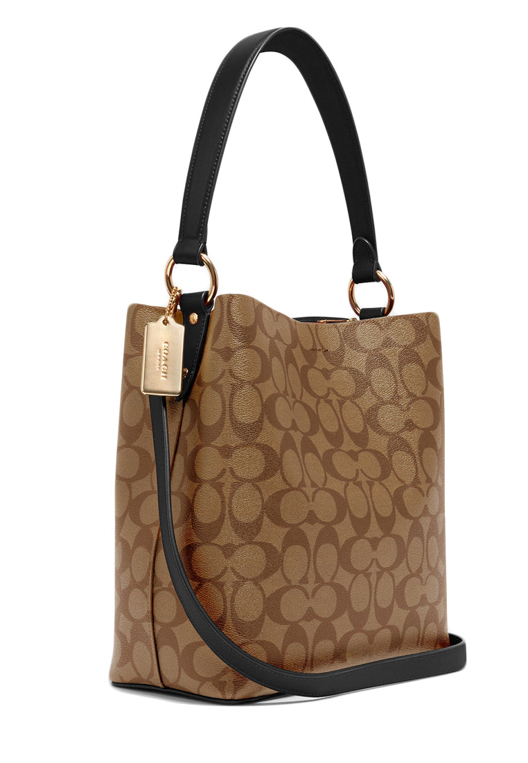 Coach Town Bucket Bag In Signature Canvas - Brown/Black