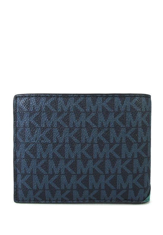 Michael Kors Mens Signature Cooper Billfold Wallet With Passcase - Admiral Blue