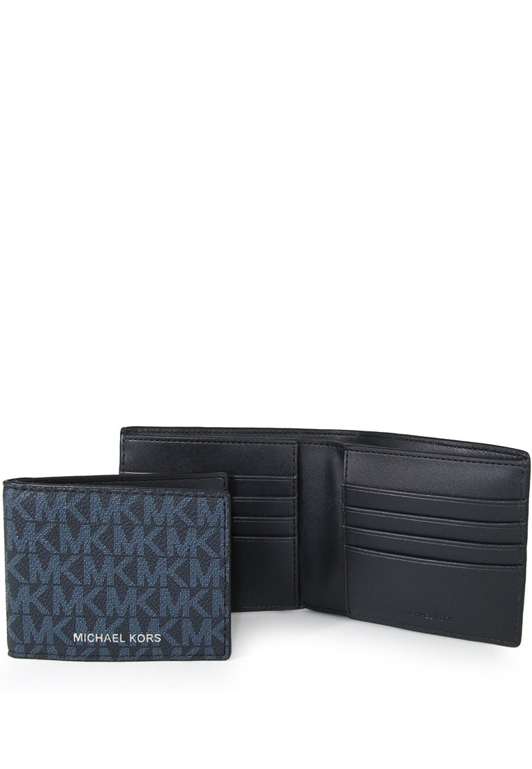 Michael Kors Mens Signature Cooper Billfold Wallet With Passcase - Admiral Blue