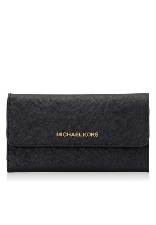 Michael Kors Jet Set Travel Large Trifold Wallet - Black