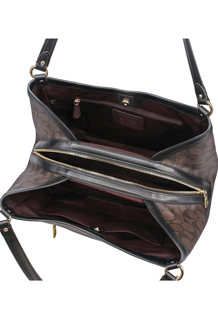 Coach Kristy Shoulder Bag In Signature Canvas - Dark Brown