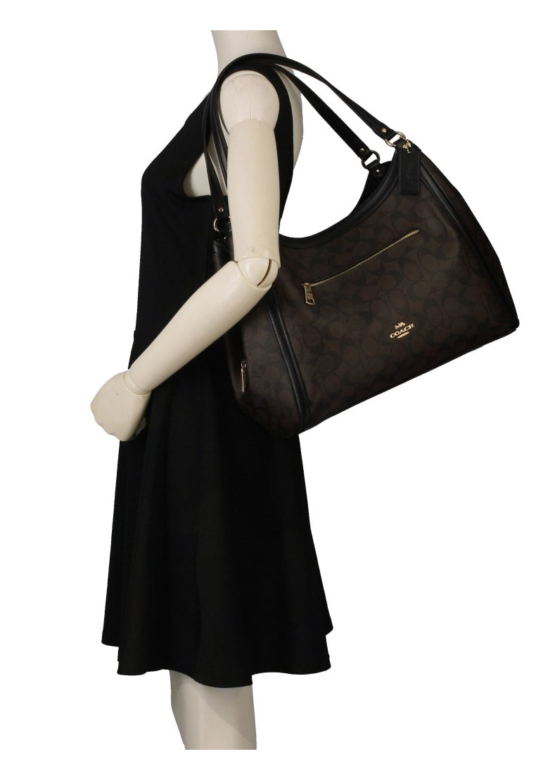 Coach Kristy Shoulder Bag In Signature Canvas - Dark Brown