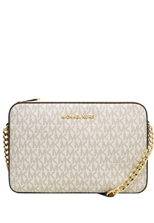 Michael Kors Jet Set Signature Large East West Crossbody - Vanilla