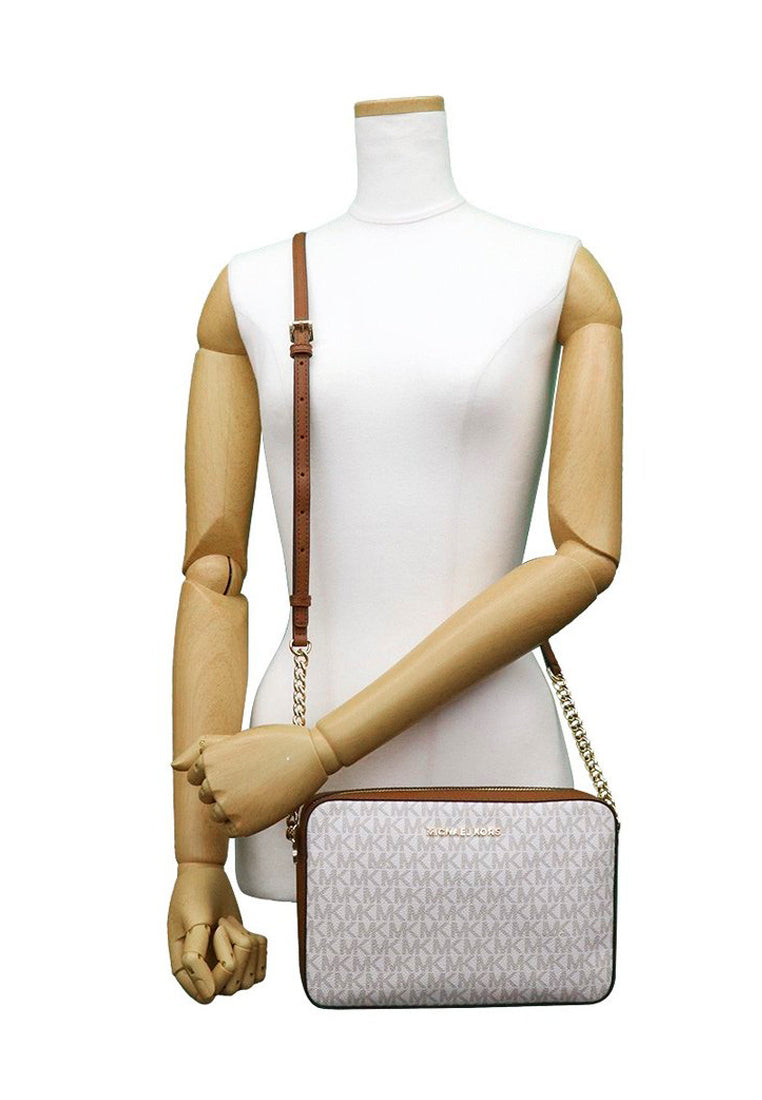 Michael Kors Jet Set Signature Large East West Crossbody - Vanilla