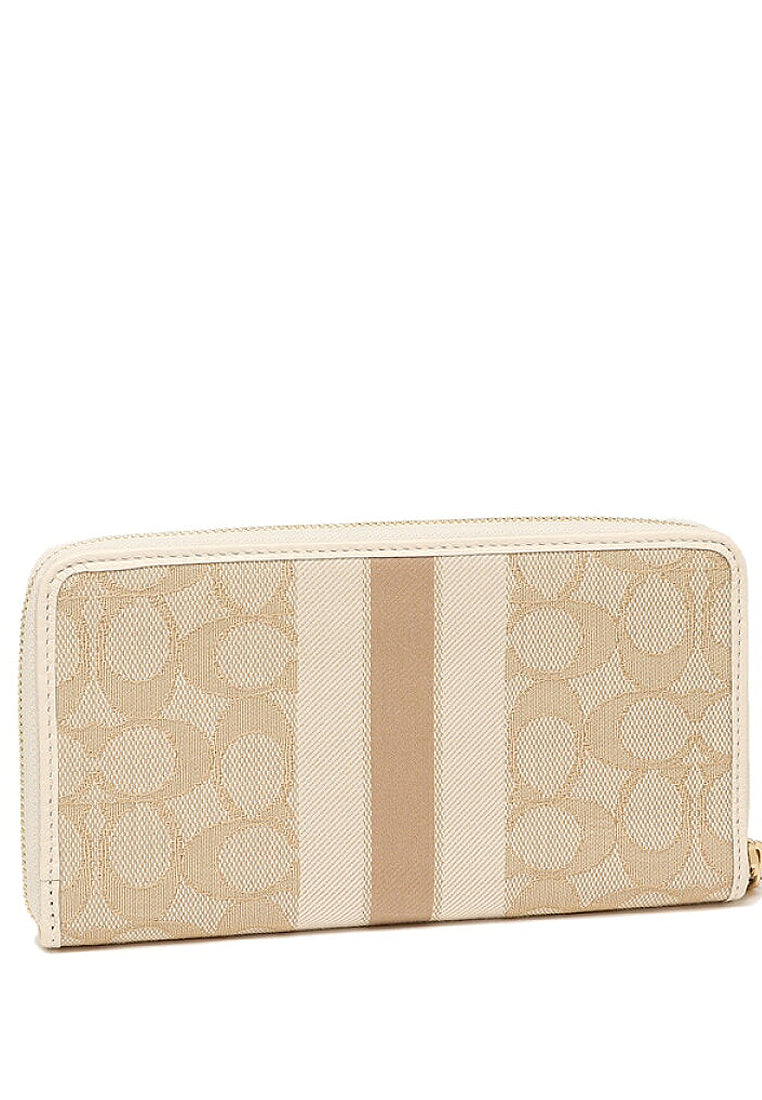 Coach Dempsey Large Phone Wallet In Signature Jacquard With Stripe And Coach Patch - Light Brown