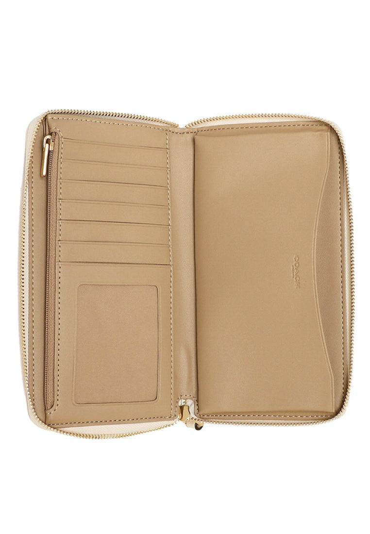 Coach Dempsey Large Phone Wallet In Signature Jacquard With Stripe And Coach Patch - Light Brown