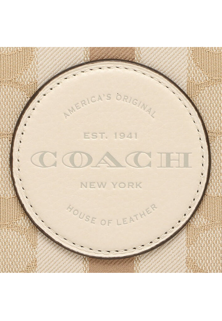 Coach Dempsey Large Phone Wallet In Signature Jacquard With Stripe And Coach Patch - Light Brown