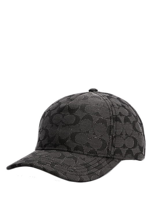 Coach Baseball Hat In Metallic Signature - Black