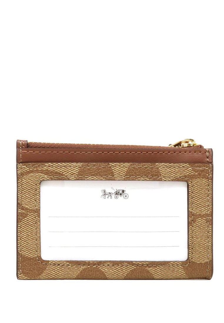 Coach Mini Skinny ID Case In Signature Canvas - Brown