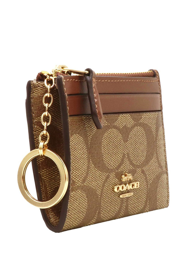 Coach Mini Skinny ID Case In Signature Canvas - Brown