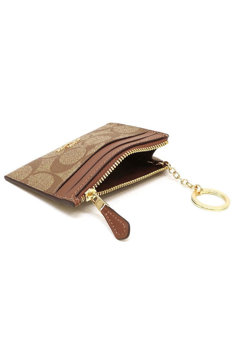 Coach Mini Skinny ID Case In Signature Canvas - Brown