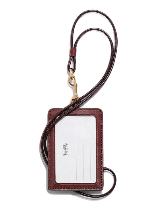 Coach ID Lanyard in Signature Canvas With Wildflower Print - Brown