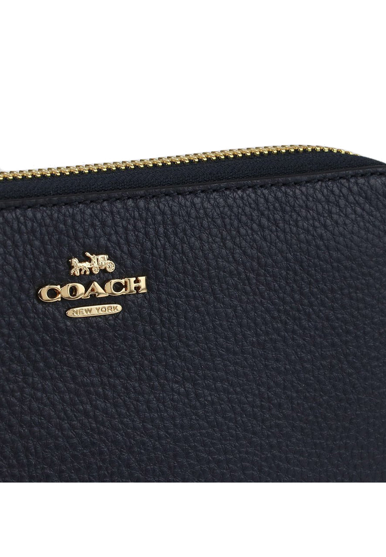 Coach Long Zip Around Wallet - Navy