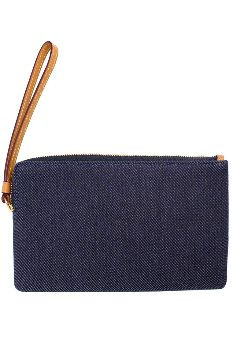 Coach Large Corner Zip Wristlet - Denim