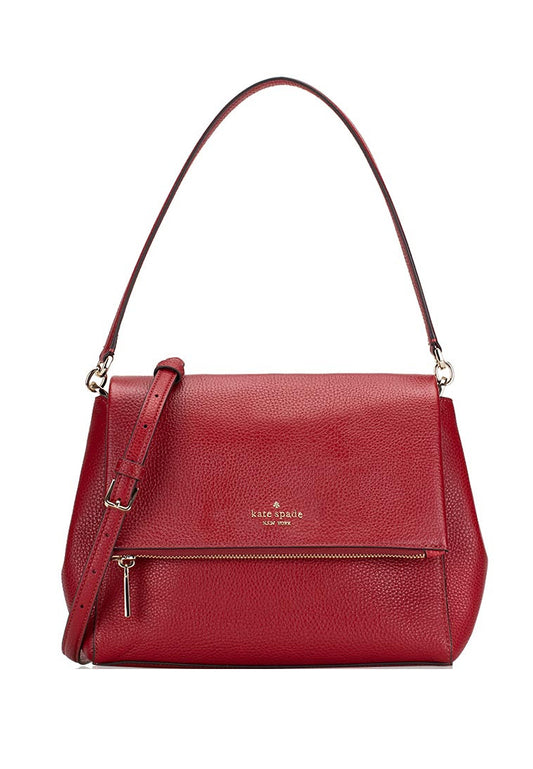 Kate Spade Leila Medium Flap Shoulder Bag - Red Currant