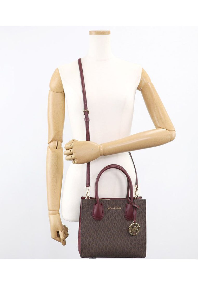 Michael Kors Mercer Medium Messenger Signature Crossbody Bag - Merlot