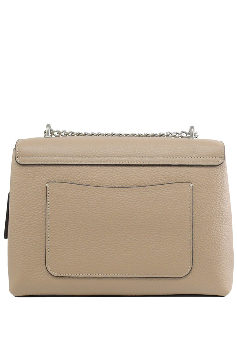 Coach Tammie Shoulder Bag In Signature Canvas With Floral Whipstitch - Beige