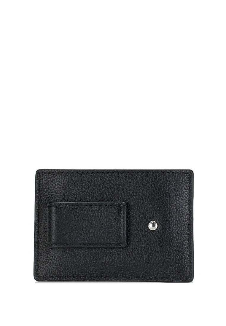 Coach Mens Money Clip Card Case In Calf Leather Black Haute Style Malaysia