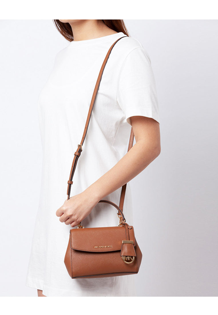 Michael Kors Ava Extra-Small Saffiano Leather Crossbody Bag - Brown