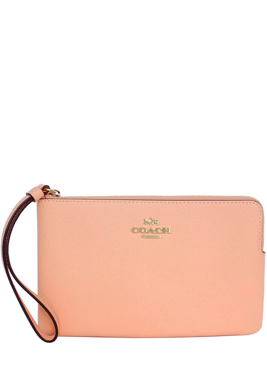 Coach Large Corner Zip Wristlet - Faded Blush