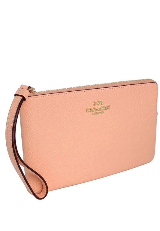 Coach Large Corner Zip Wristlet - Faded Blush