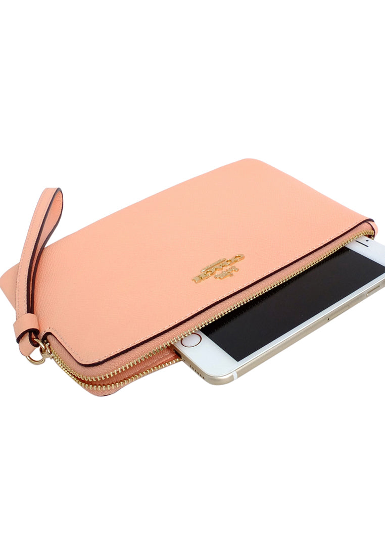 Coach Large Corner Zip Wristlet - Faded Blush