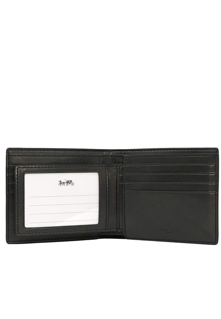 Coach 3 In 1 Mens Wallet In Blocked Signature Canvas - Mahogany