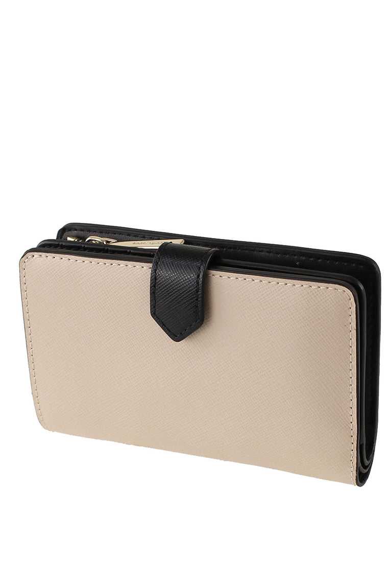 Kate Spade Staci Medium Compact Bifold Wallet - Beige/Black