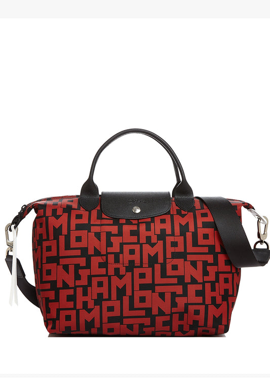 Longchamp Le Pliage LGP Medium Top Handle Bag - Red/Black