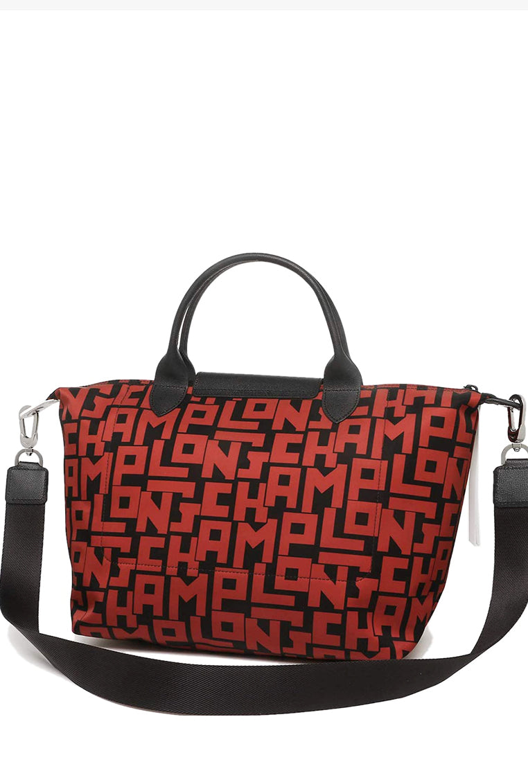 Longchamp Le Pliage LGP Medium Top Handle Bag - Red/Black