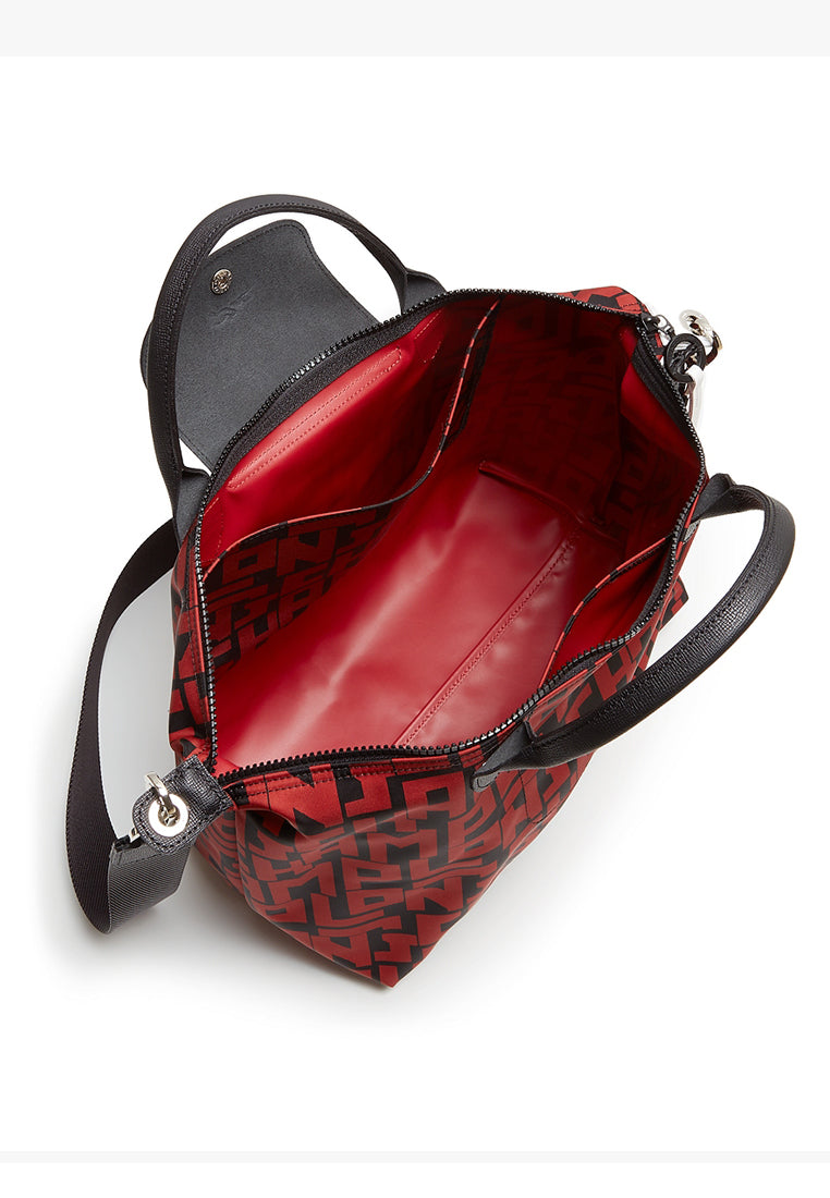 Longchamp Le Pliage LGP Medium Top Handle Bag - Red/Black