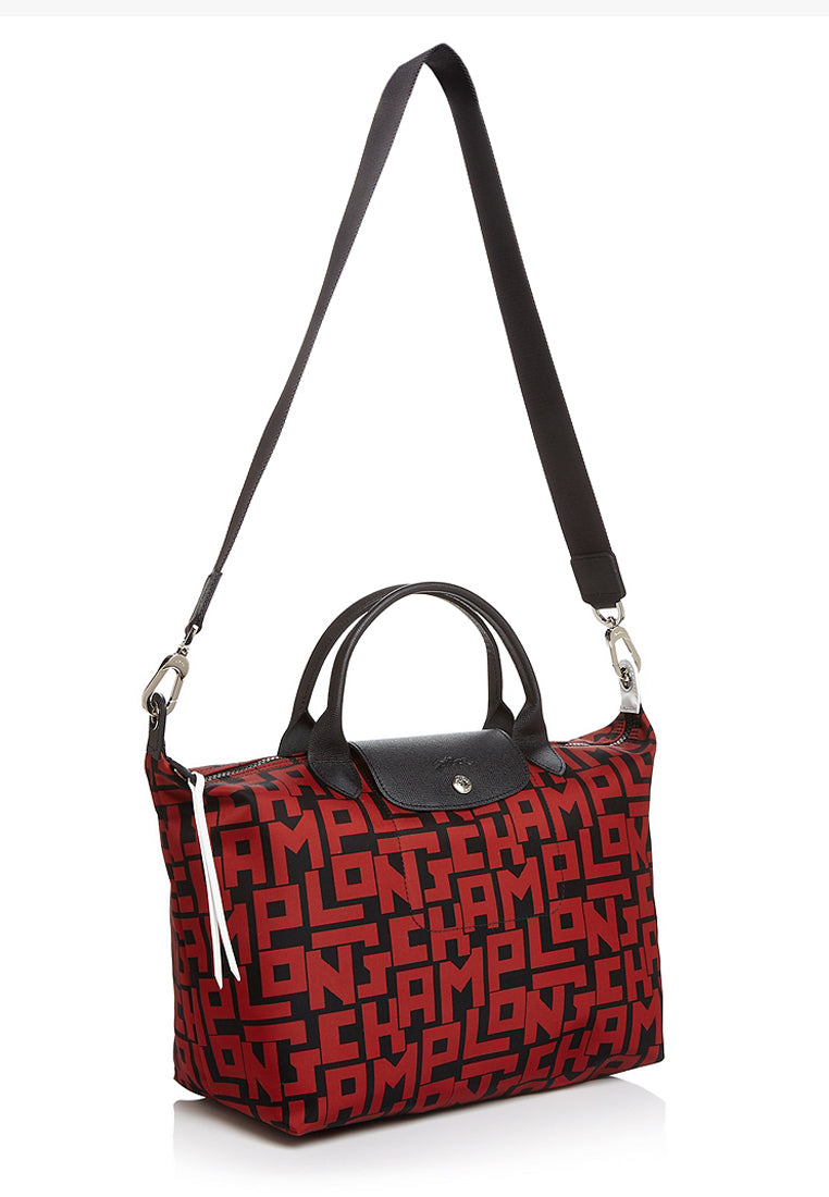 Longchamp Le Pliage LGP Medium Top Handle Bag - Red/Black