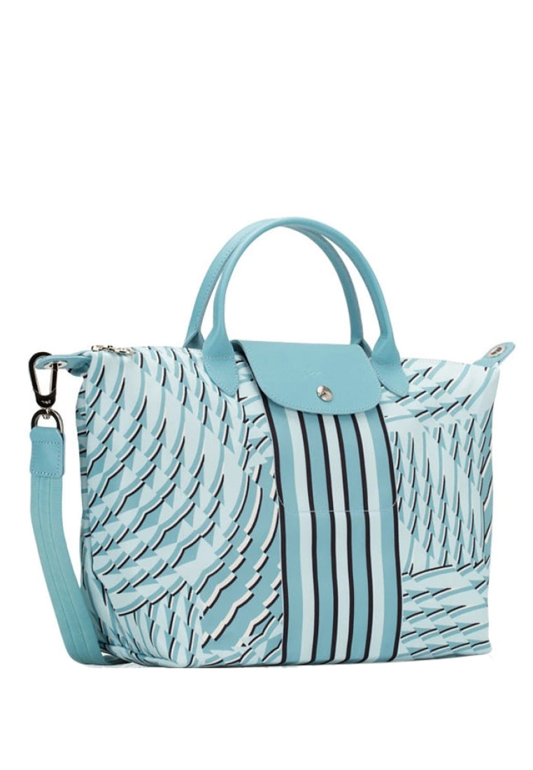 Longchamp Le Pliage Neo Pastel Medium Top Handle Handbag - Aqua Blue