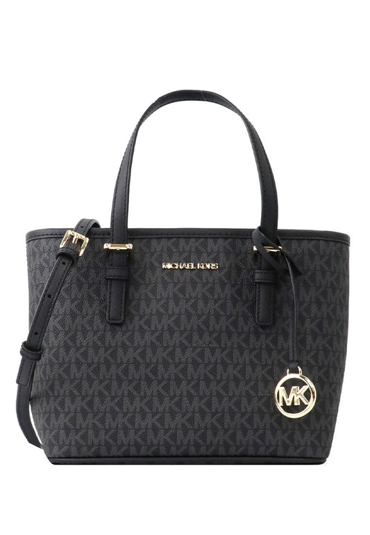 Michael Kors Jet Set Travel Extra-Small Logo Top-Zip Tote Bag - Black