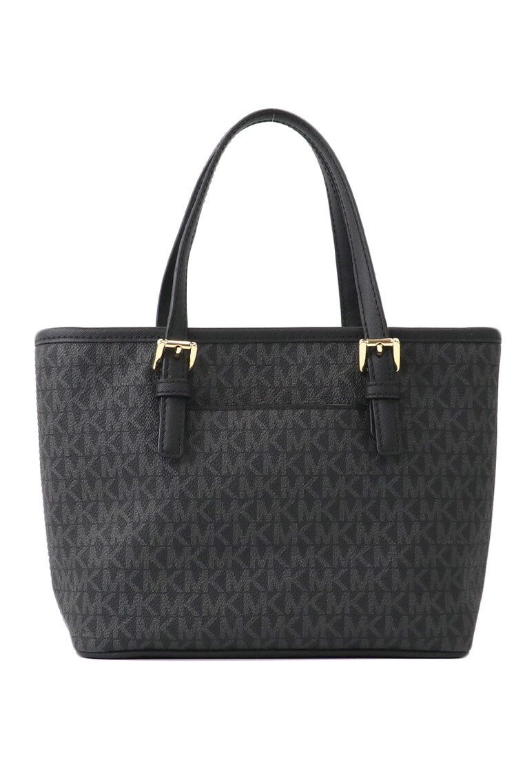 Michael Kors Jet Set Travel Extra-Small Logo Top-Zip Tote Bag - Black