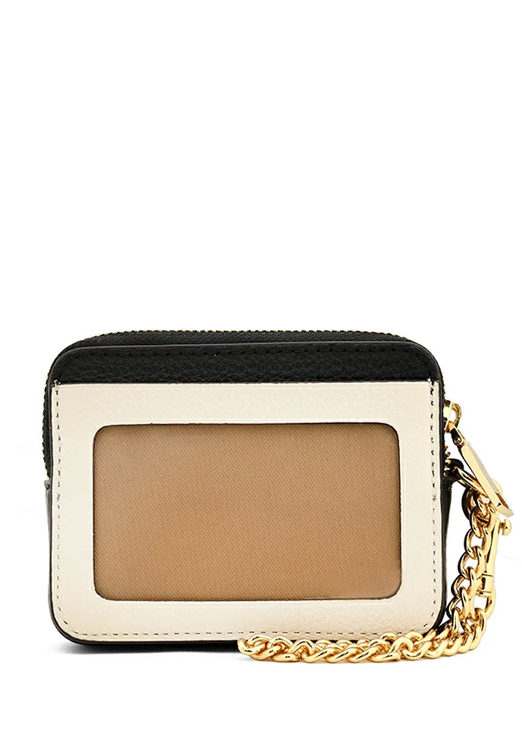 Coach Zip Card Case In Colorblock - Beige/White