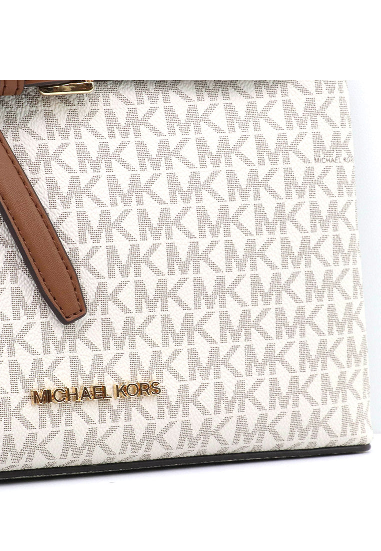 Michael Kors Emilia Small Logo Satchel - Vanilla